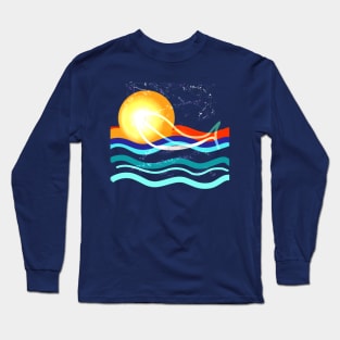 Aesthetic Whale, Sunset, Ocean Long Sleeve T-Shirt